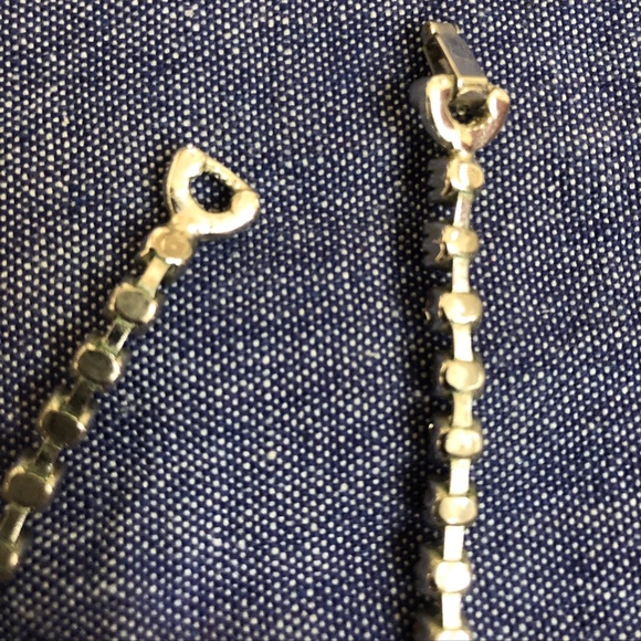 Vintage Rhinestone Necklace And Matching Bracelet Clear Rhinestone Flower Center - Picture 9 of 14